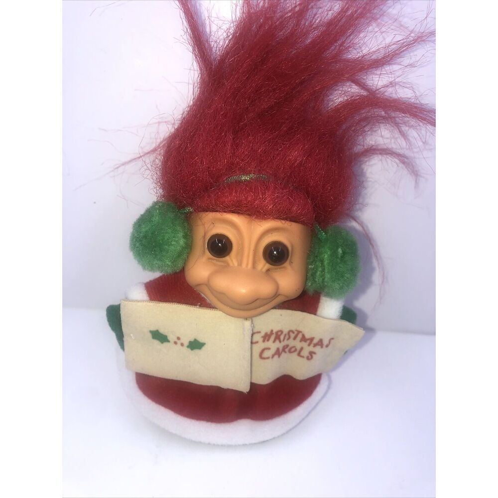 Russ Troll Doll Christmas Carols 5" Doll Red Hair. Vintage